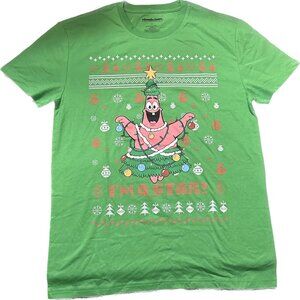 Spongebob Patrick Christmas I'm A Star Green Graphic T-Shirt XXL New